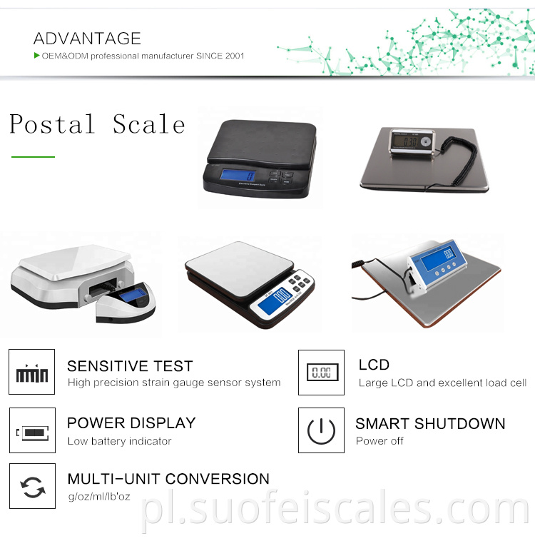 SF-802 Black Digital Postal Scale Scale LCD wyświetlacz